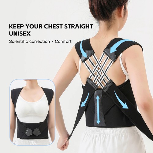 Black posture corrector brace - black,
